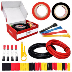 Hookup Wire Kit (2 colors, 3 m each, AWG 12, Stranded Wire) Silicone Jacket